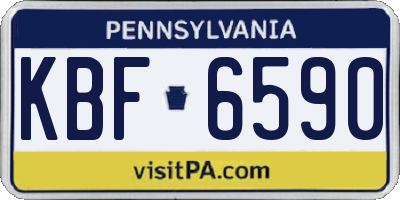 PA license plate KBF6590