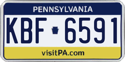 PA license plate KBF6591