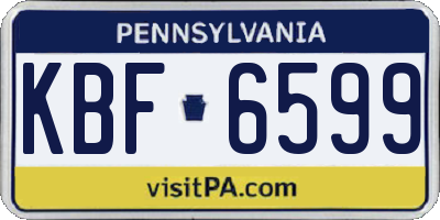 PA license plate KBF6599