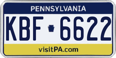 PA license plate KBF6622