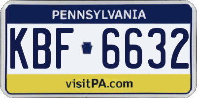 PA license plate KBF6632