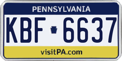 PA license plate KBF6637