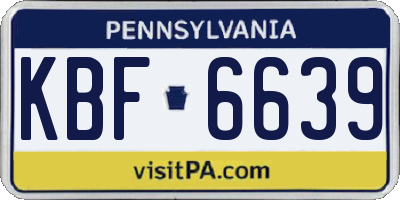 PA license plate KBF6639