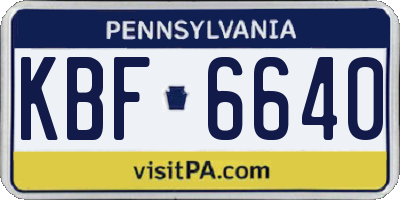 PA license plate KBF6640