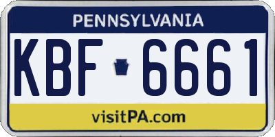 PA license plate KBF6661