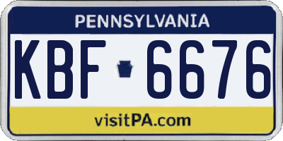 PA license plate KBF6676