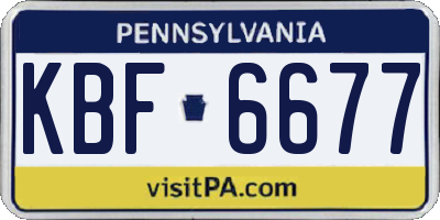 PA license plate KBF6677