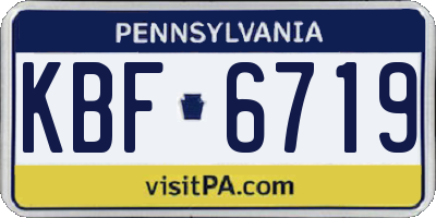 PA license plate KBF6719