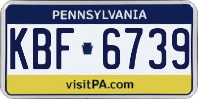 PA license plate KBF6739