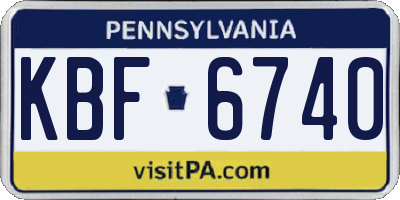 PA license plate KBF6740
