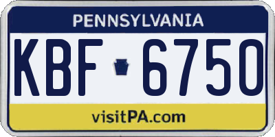 PA license plate KBF6750