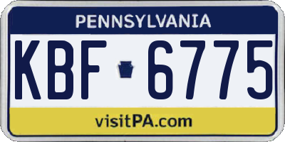 PA license plate KBF6775