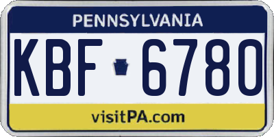 PA license plate KBF6780