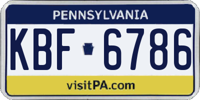 PA license plate KBF6786