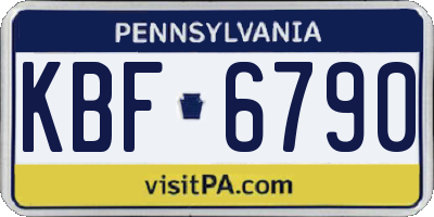 PA license plate KBF6790