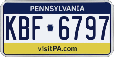 PA license plate KBF6797