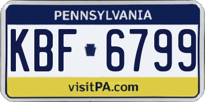 PA license plate KBF6799
