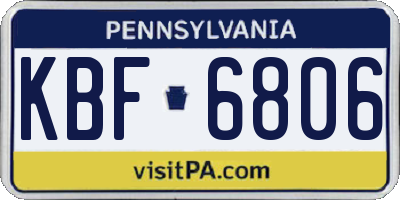 PA license plate KBF6806