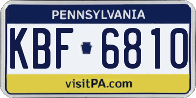 PA license plate KBF6810
