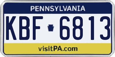 PA license plate KBF6813