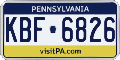 PA license plate KBF6826