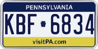 PA license plate KBF6834