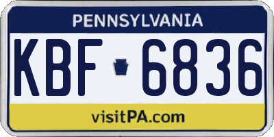 PA license plate KBF6836