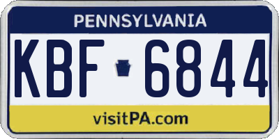 PA license plate KBF6844