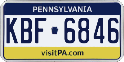 PA license plate KBF6846