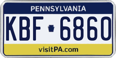 PA license plate KBF6860