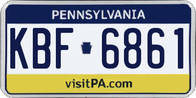 PA license plate KBF6861