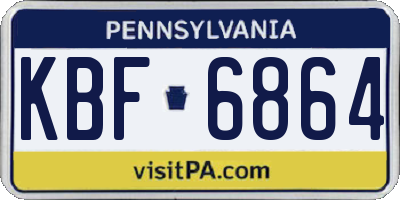 PA license plate KBF6864