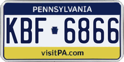 PA license plate KBF6866