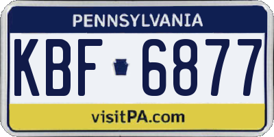 PA license plate KBF6877
