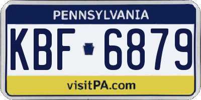 PA license plate KBF6879