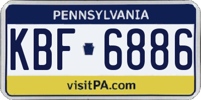 PA license plate KBF6886