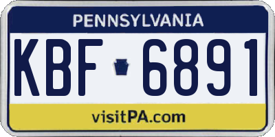 PA license plate KBF6891
