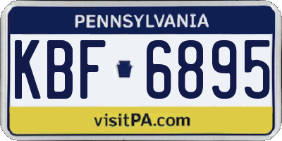 PA license plate KBF6895