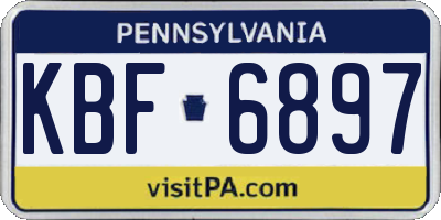 PA license plate KBF6897