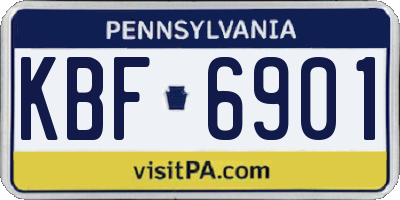 PA license plate KBF6901
