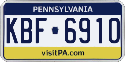 PA license plate KBF6910