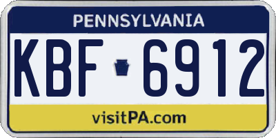 PA license plate KBF6912