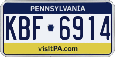 PA license plate KBF6914