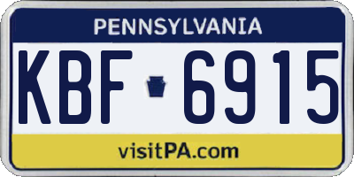 PA license plate KBF6915