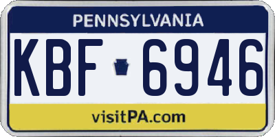PA license plate KBF6946