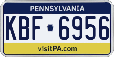 PA license plate KBF6956