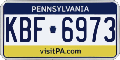 PA license plate KBF6973