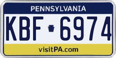 PA license plate KBF6974
