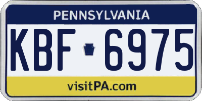 PA license plate KBF6975