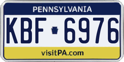 PA license plate KBF6976